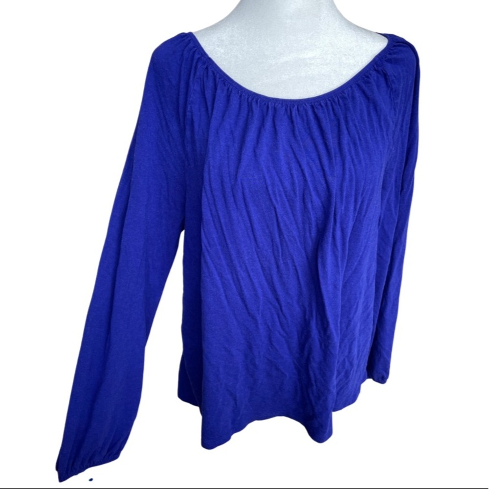 Talbots royal blue blouse with elastic wrist detail XL